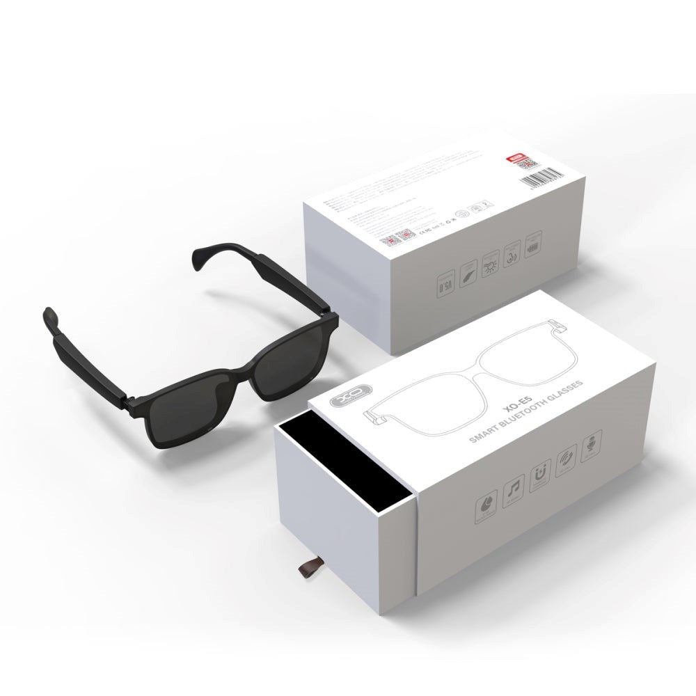XO E5 Bluetooth Solbriller UV400 Nylon m. Højtaler & Mikrofon - Sort