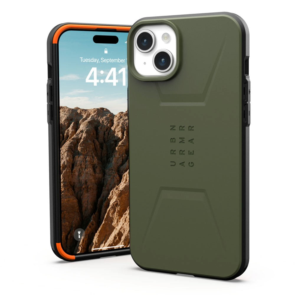 iPhone 15 Plus UAG CIVILIAN Series Bakdeksel - MagSafe-kompatibel - Oliven