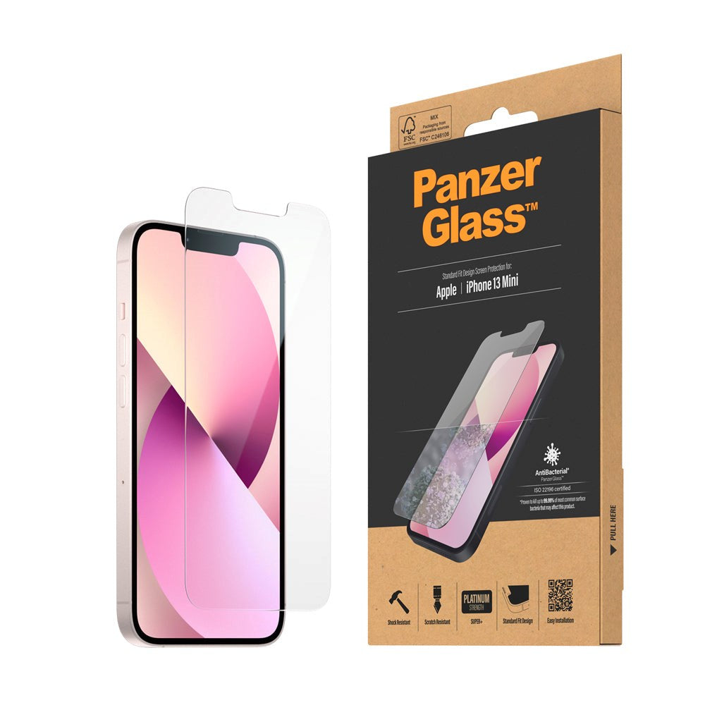 iPhone 13 Mini PanzerGlass AntiBacterial Standard Fit Skjermbeskytter - Gjennomsiktig