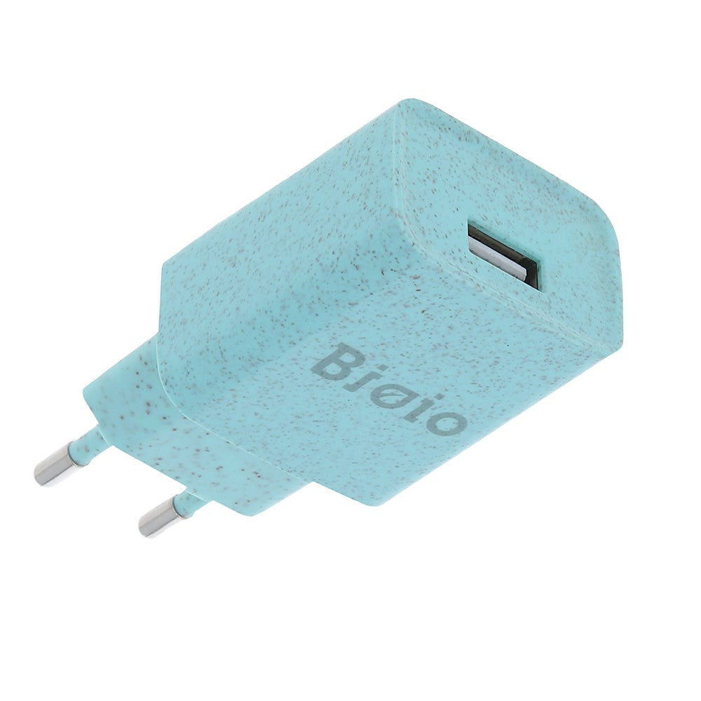 Bioio 12W Vegglader m. USB-A - Bioplast - Blå