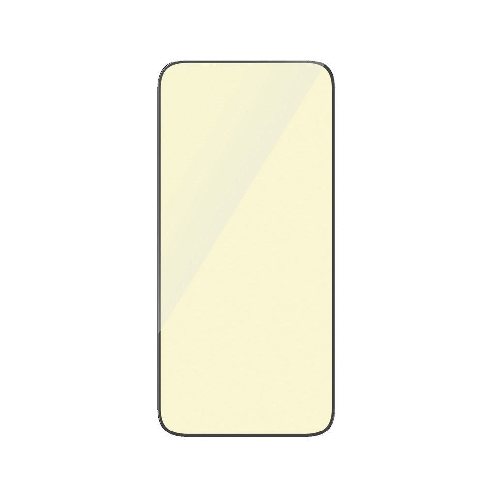 iPhone 15 Plus PanzerGlass Ultra Wide Fit beskyttelsesglass m. EasyAligner - Anti-reflekterende - Anti-blått lys - Diamantstyrke - Gjennomsiktig / svart kant