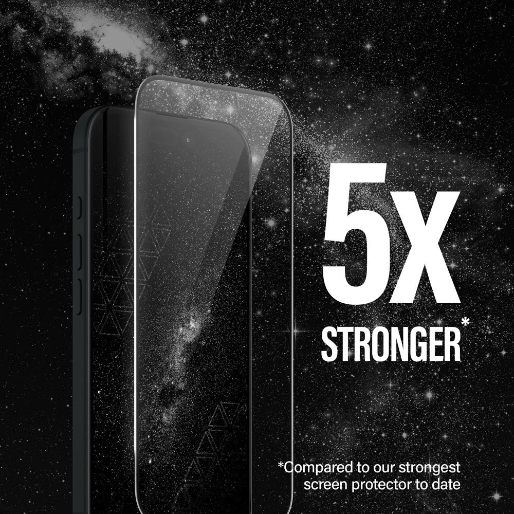 iPhone 15 / 16 PanzerGlass Ultra Wide Fit Ceramic Beskyttelsesglas m. EasyAligner - Sort Kant