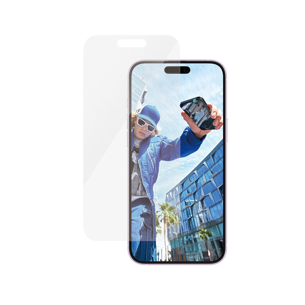 iPhone 16 Plus PanzerGlass Classic Fit Beskyttelsesglass m. EasyAligner - Platinum Strength - Gjennomsiktig