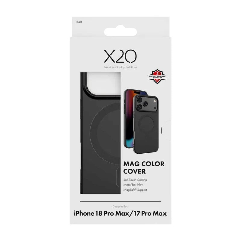iPhone 18 Pro Max / 17 Pro Max X2O Mag Color Bagside Cover - MagSafe Kompatibel - Sort