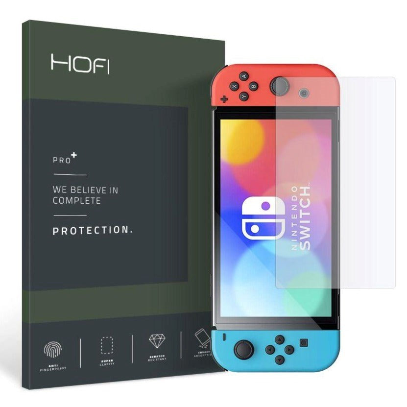 Nintendo Switch OLED Hofi Glass Pro+ herdet glass - Veskevennlig - Gjennomsiktig