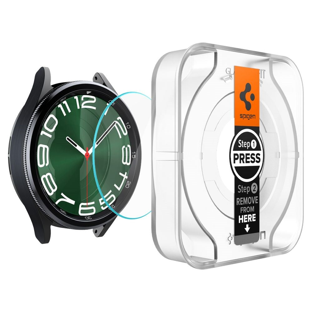 Spigen Samsung Galaxy Watch 6 Classic (47 mm) EZ Fit GLAS.tR Skjermbeskytter - 2-Pack - Gjennomsiktig