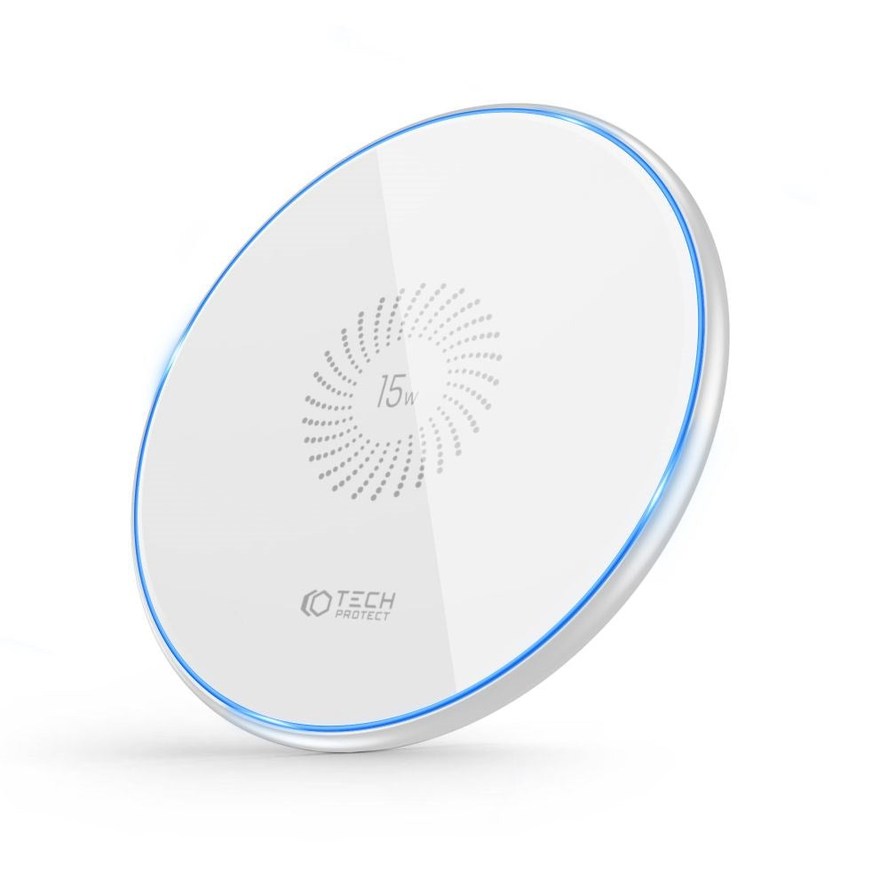 Tech-Protect C1 Single Charging Pad Trådløs lader 15W - Hvit