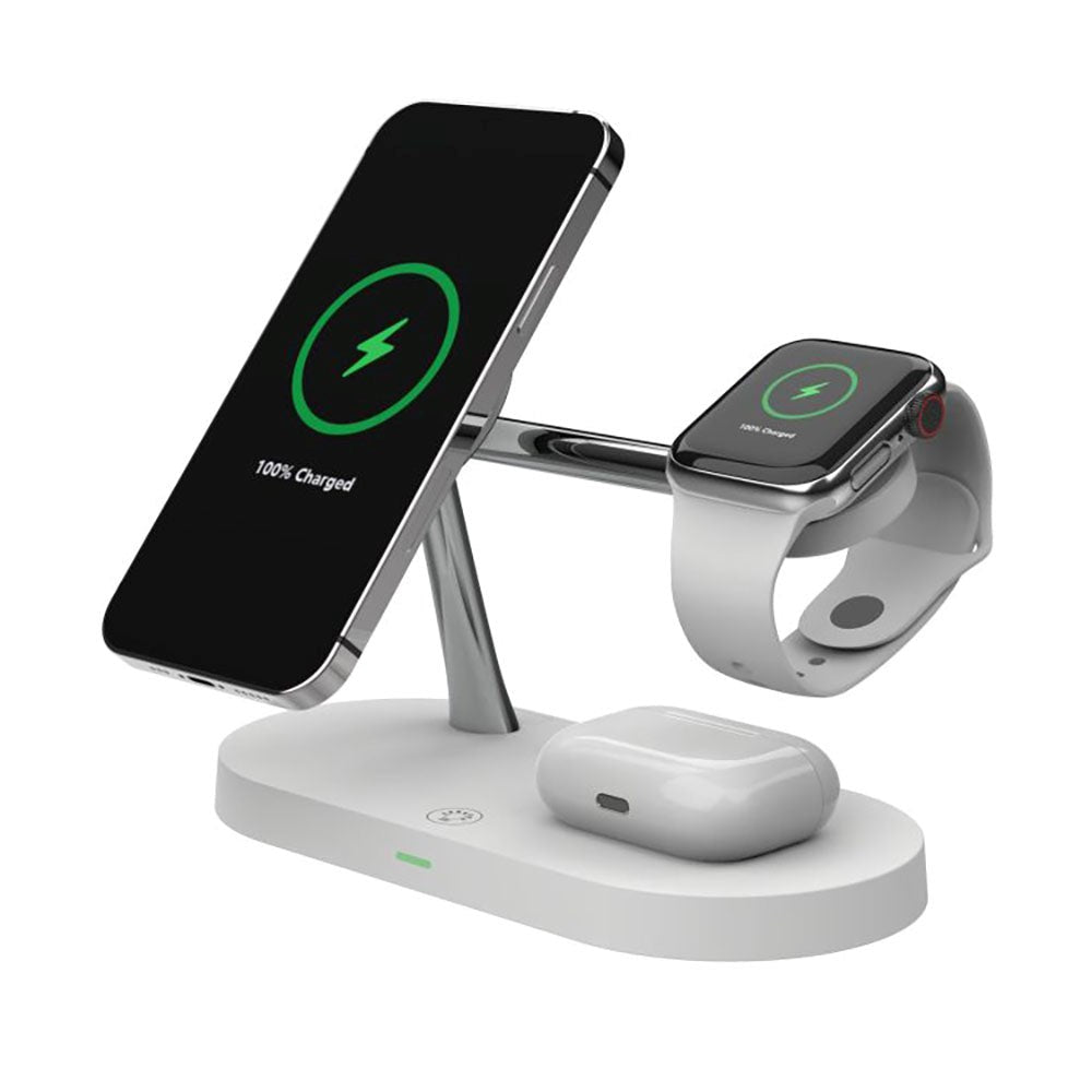 Tech-Protect A14 3-in-1 Trådløs Oplader 15W - Hvid