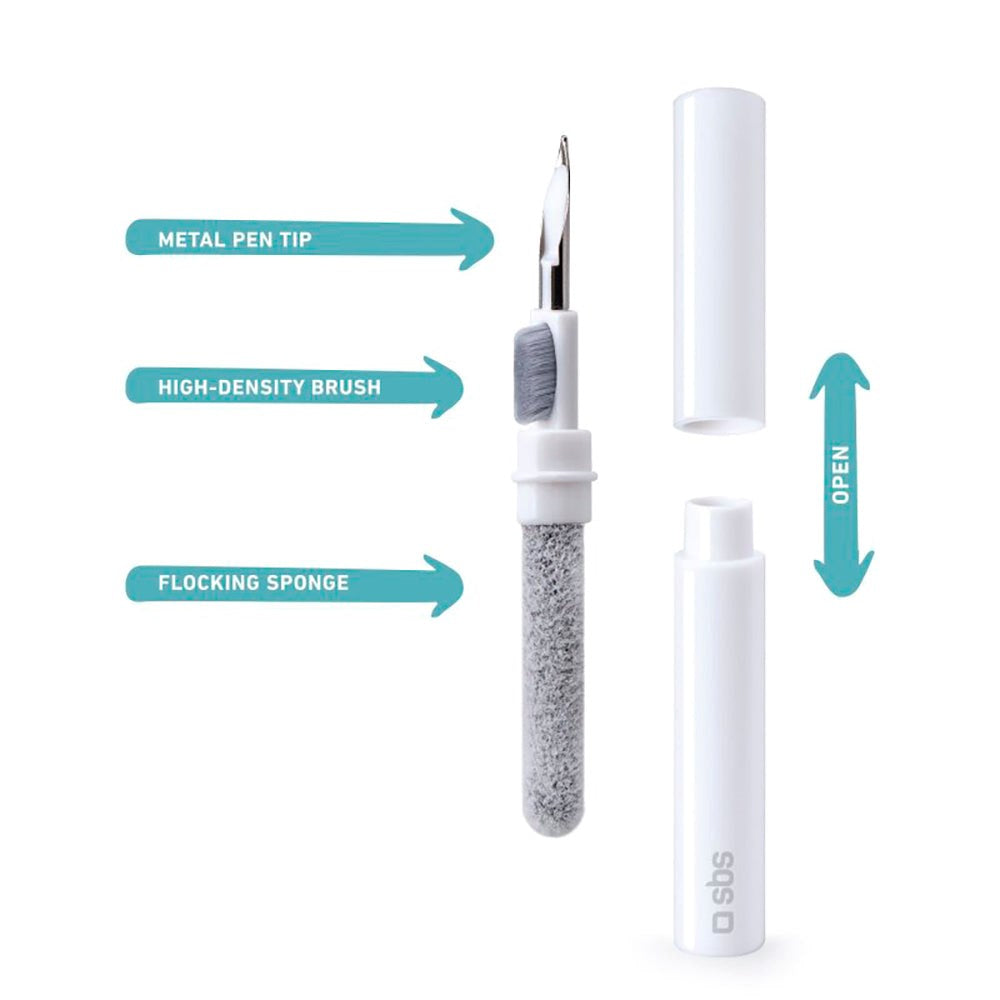 SBS Rensesett - Rensesett for hodetelefoner - Hvit