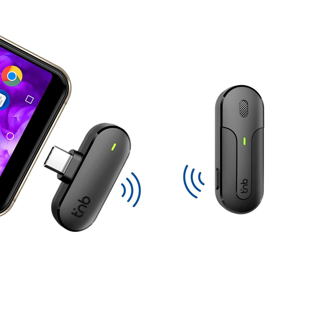 USB-C trådløs mikrofon m. Ladeveske - T'NB INFLUENCE PRO - Sort