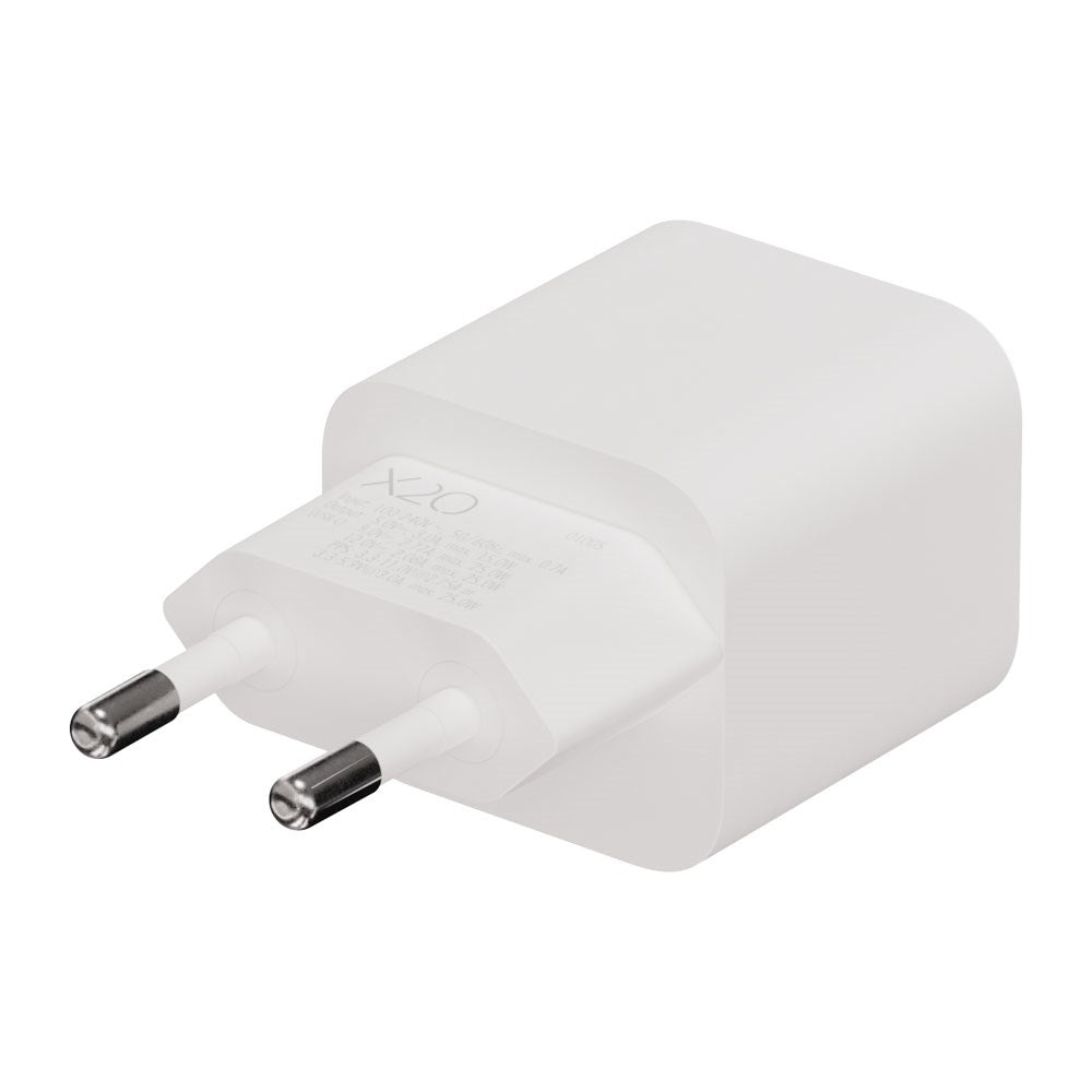 X2O Vægoplader m. 1x USB-C - 25W - Hvid