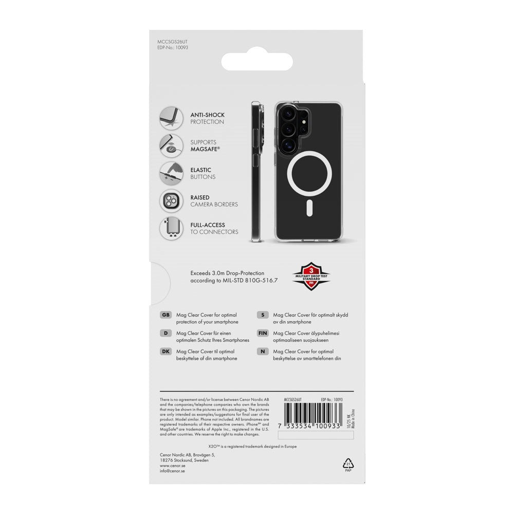 Samsung Galaxy S26 Ultra X2O Mag Clear Bagside Cover - MagSafe Kompatibel - Gennemsigtig
