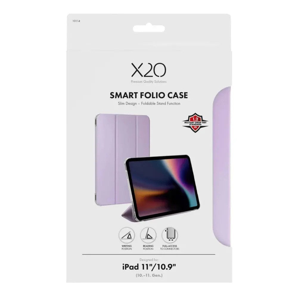 iPad 11" (2026 / 2025) / 10.9" (2024 / 2022) X2O Flipcover m. Ståfunktion - Lilla