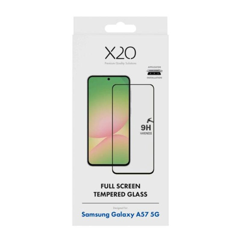 X2O Samsung Galaxy A57 9H Hærdet Skærmbeskyttelsesglas - Full Fit - Gennemsigtig