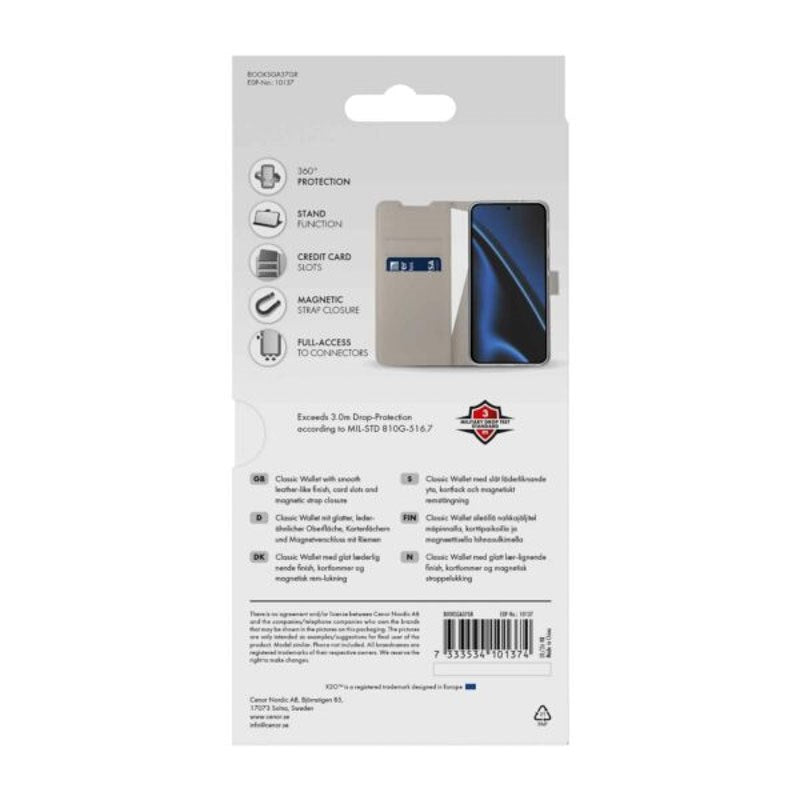 Samsung Galaxy A37 X2O Classic Wallet Flip Cover m. Kortholder & Ståfunktion - Beige