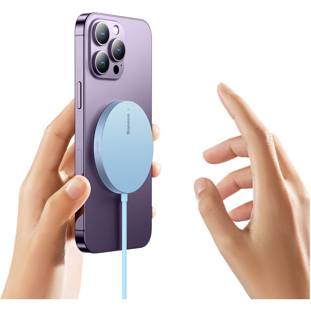 Baseus Simple Mini3 Magnetisk 15W trådløs lader - MagSafe-kompatibel - Blå