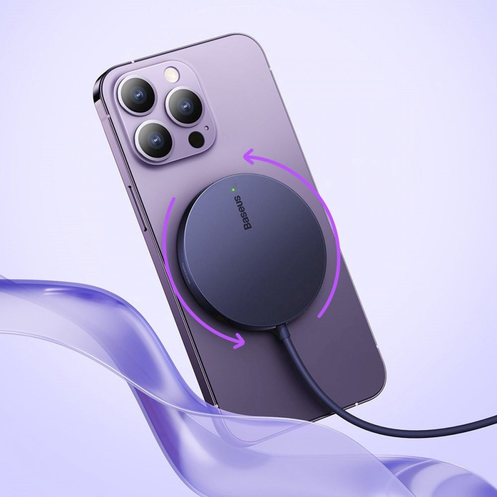 Baseus Simple Mini3 Magnetisk 15W trådløs lader - MagSafe-kompatibel - Blå