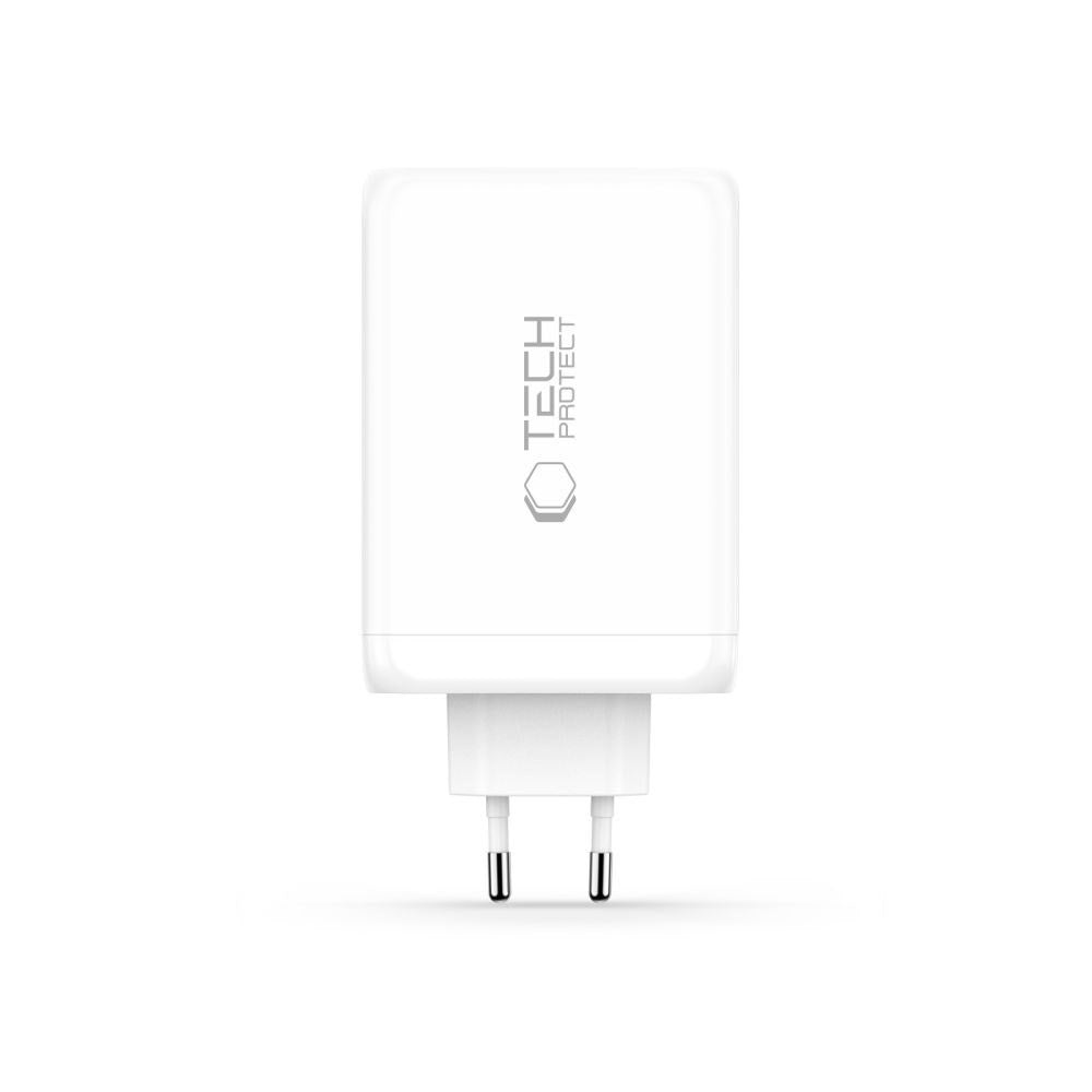 Tech-Protect Vægoplader m. 3x USB-C / 1x USB-A - 240W - Hvid