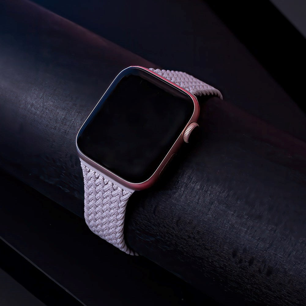 Apple Watch (42/44/SE/45/46/49 mm) Smartklokkerem i elastisk stoff - størrelse S - grå