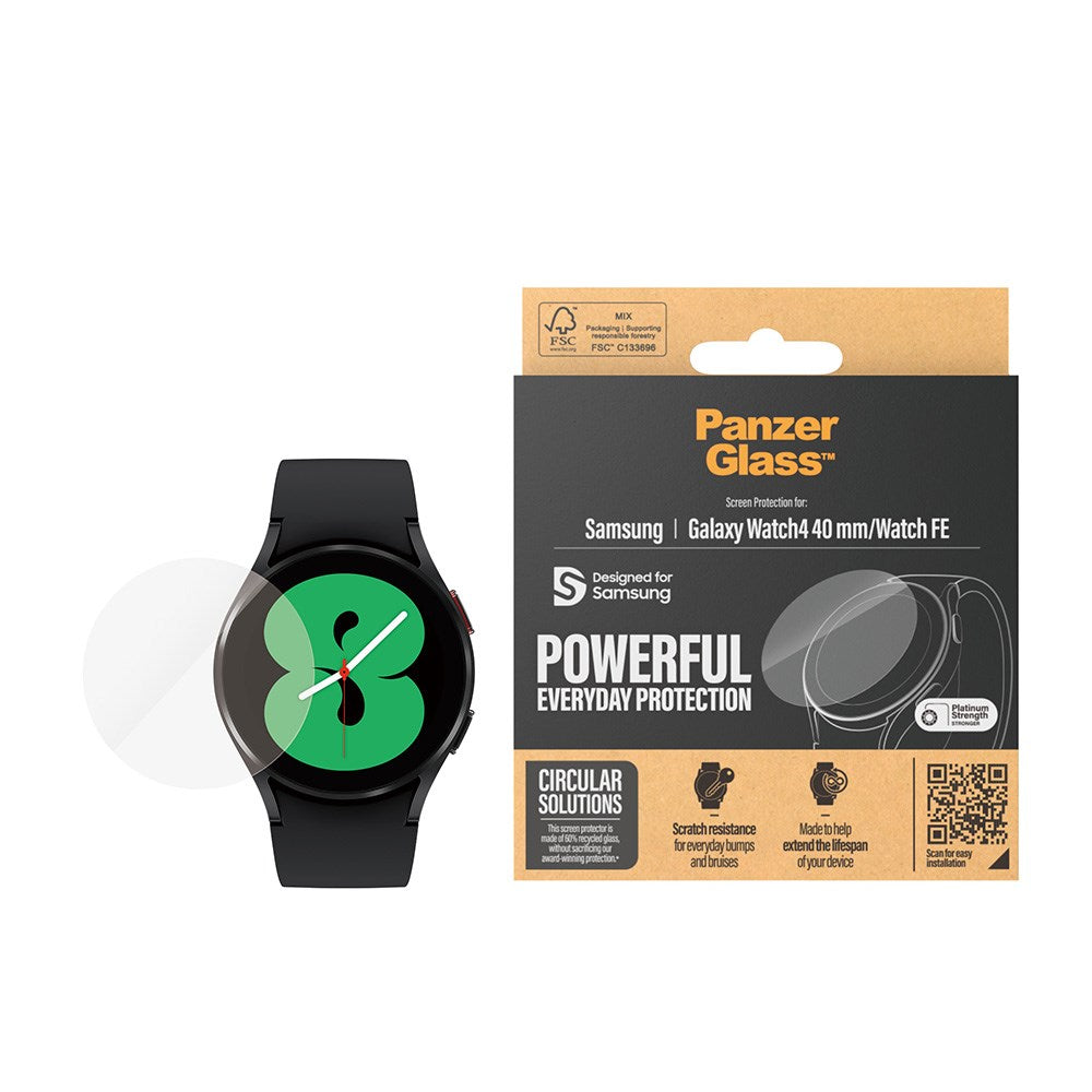 PanzerGlass Samsung Galaxy Watch 4 / FE (40mm) skjermbeskytter i herdet glass - gjennomsiktig