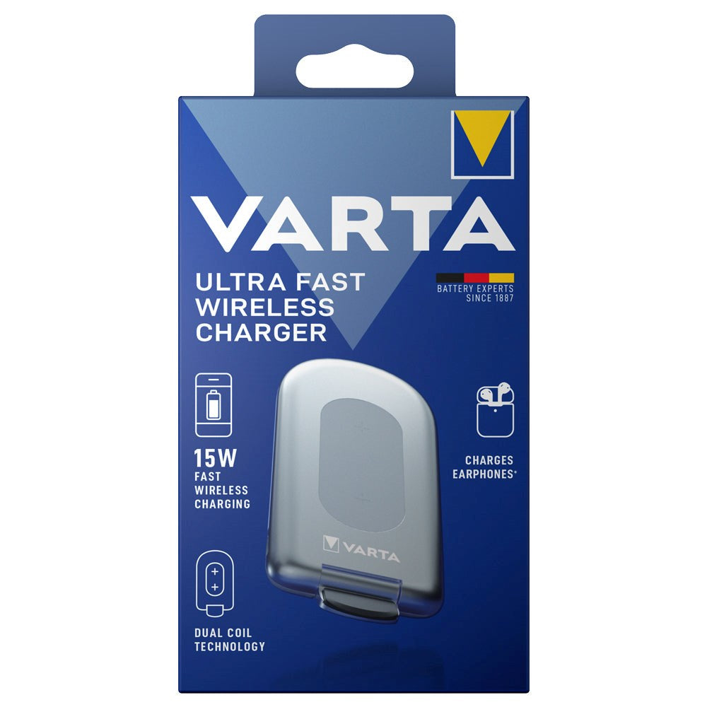 Varta Trådløs Oplader m. Holder 15W - Sølv / Grå