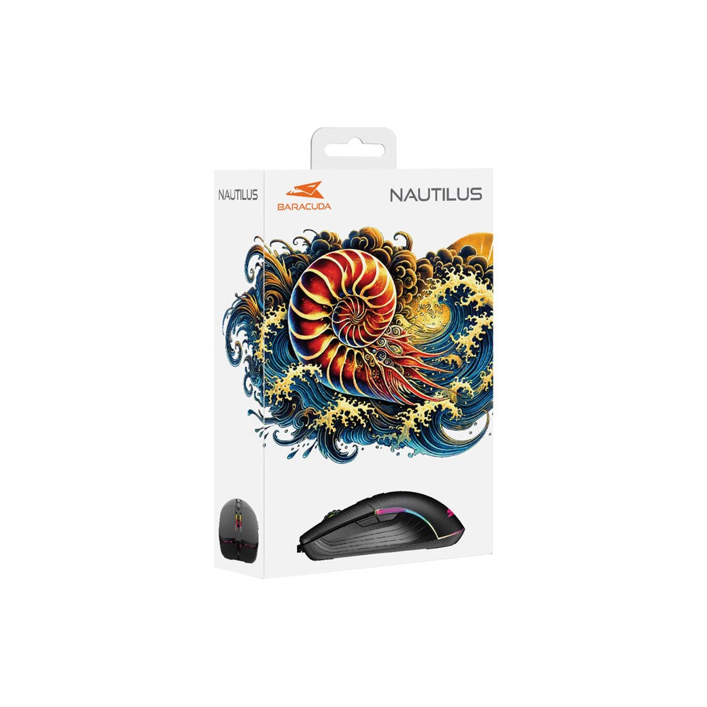 Baracuda NAUTILUS 7D / 12800 DPI Gaming Mus - Sort