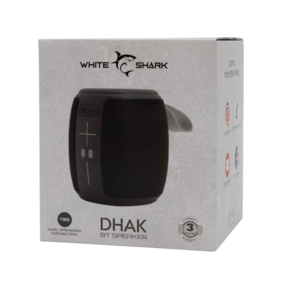 White Shark 1.200mAh Bluetooth Højtaler m. Indbygget Lys - Sort