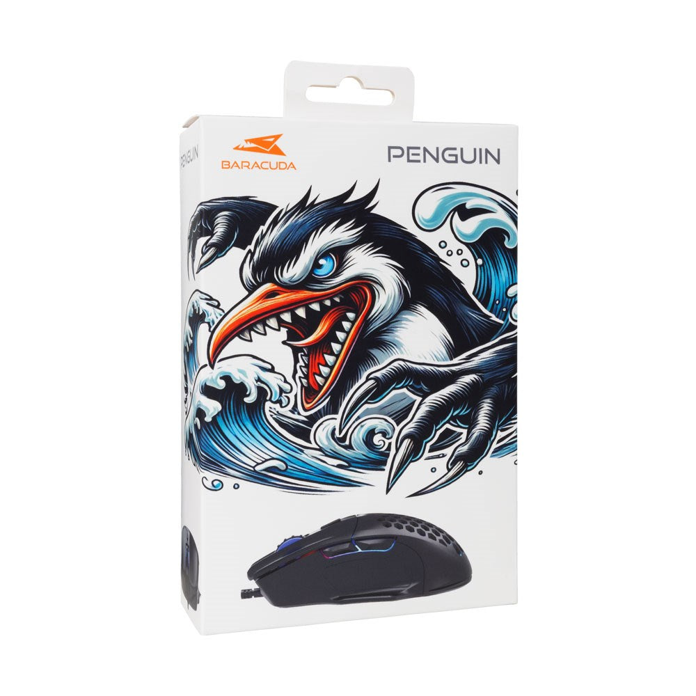 Baracuda PENGUIN 6D / 3600 DPI Gaming Mus - Sort