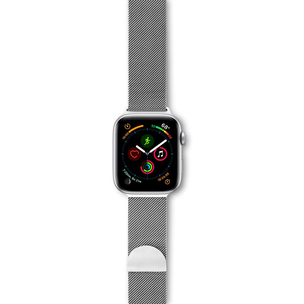Apple Watch (38/40/SE/41/42 mm) Epico Milanese rustfri stålrem - sølv