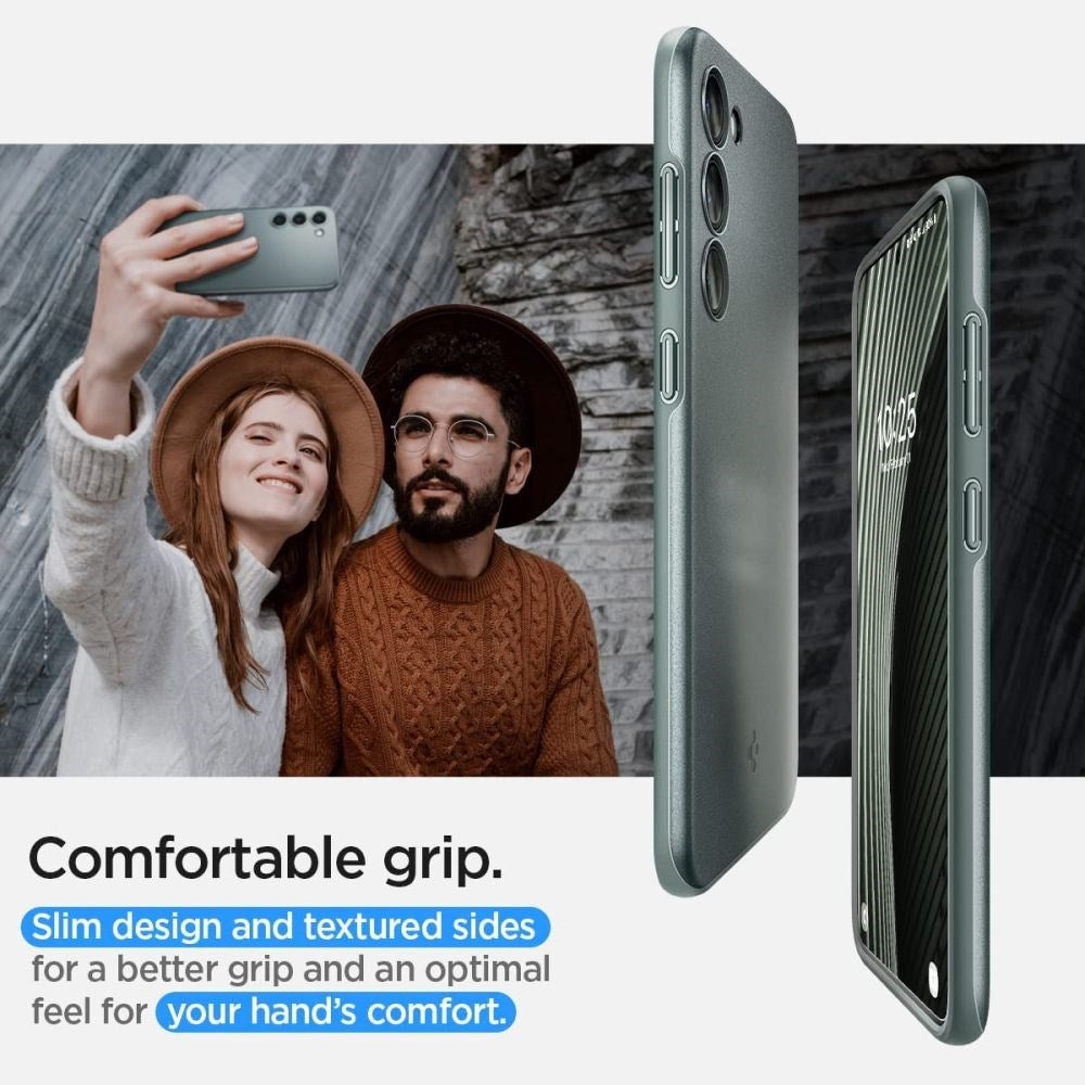 Samsung Galaxy S23 Spigen Thin Fit Bakdeksel - Mørkegrønn