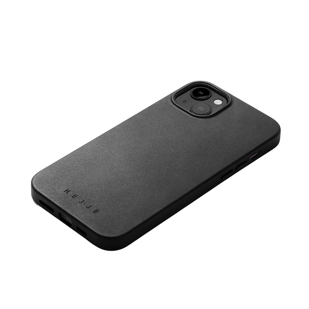 Mujjo iPhone 14 Plus skinndeksel - MagSafe-kompatibel - Svart