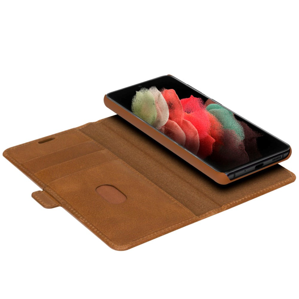 Samsung Galaxy S21 Ultra dbramante1928 Heather magnetdeksel i ekte skinn - brun