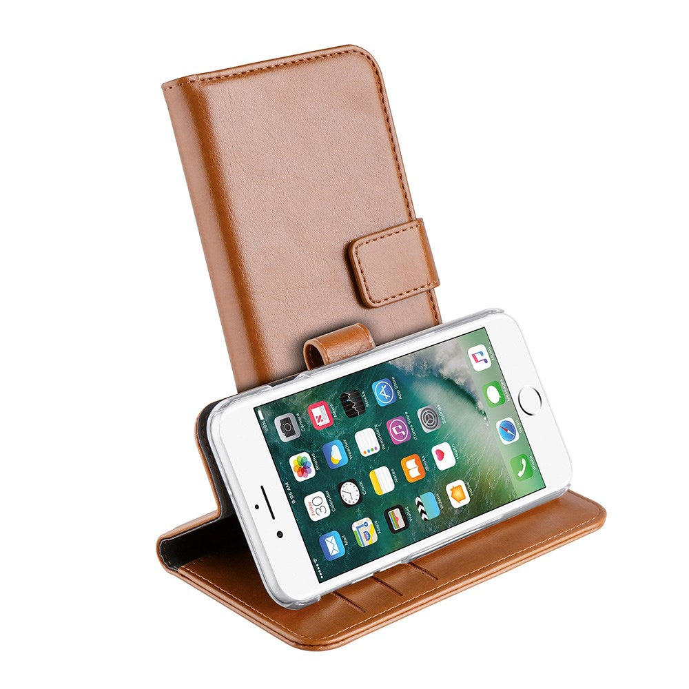 iPhone SE (2022/2020) / 8/7 Vivanco Classic Wallet Artificial Leather Flip Cover m. Lommebok - Brun