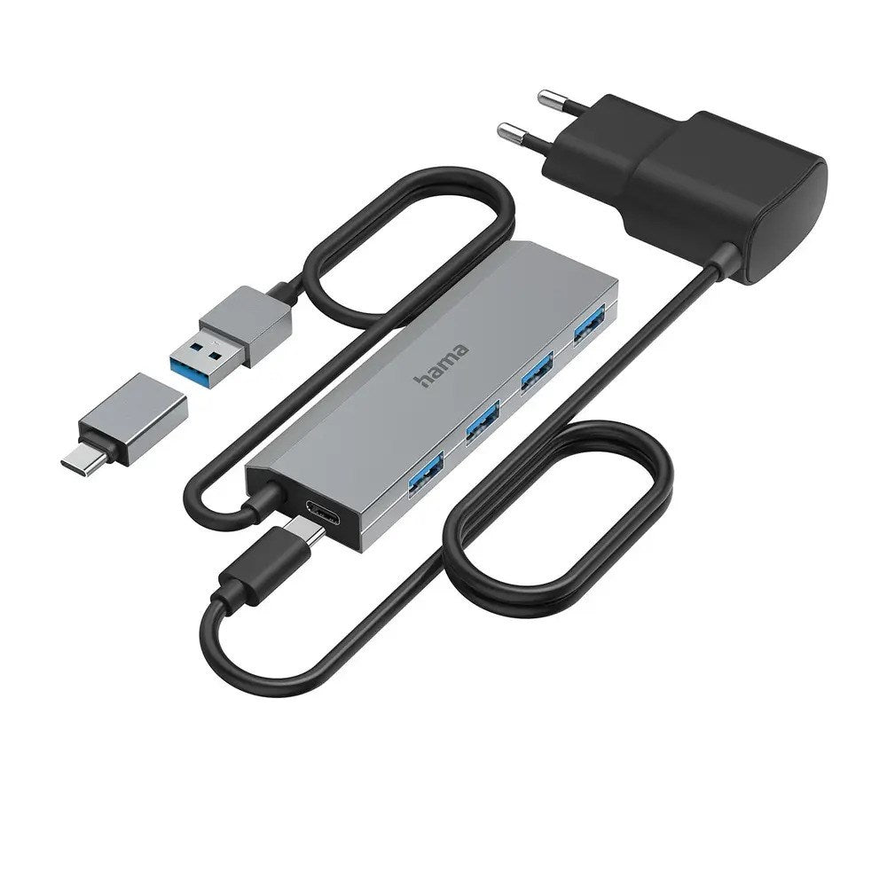 HAMA USB-A Hub - Grå