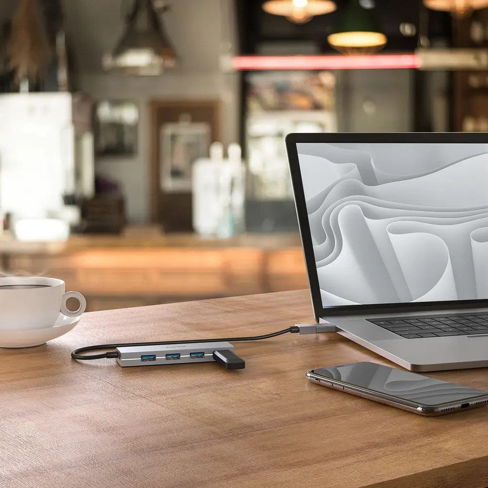 HAMA USB-A Hub - Grå