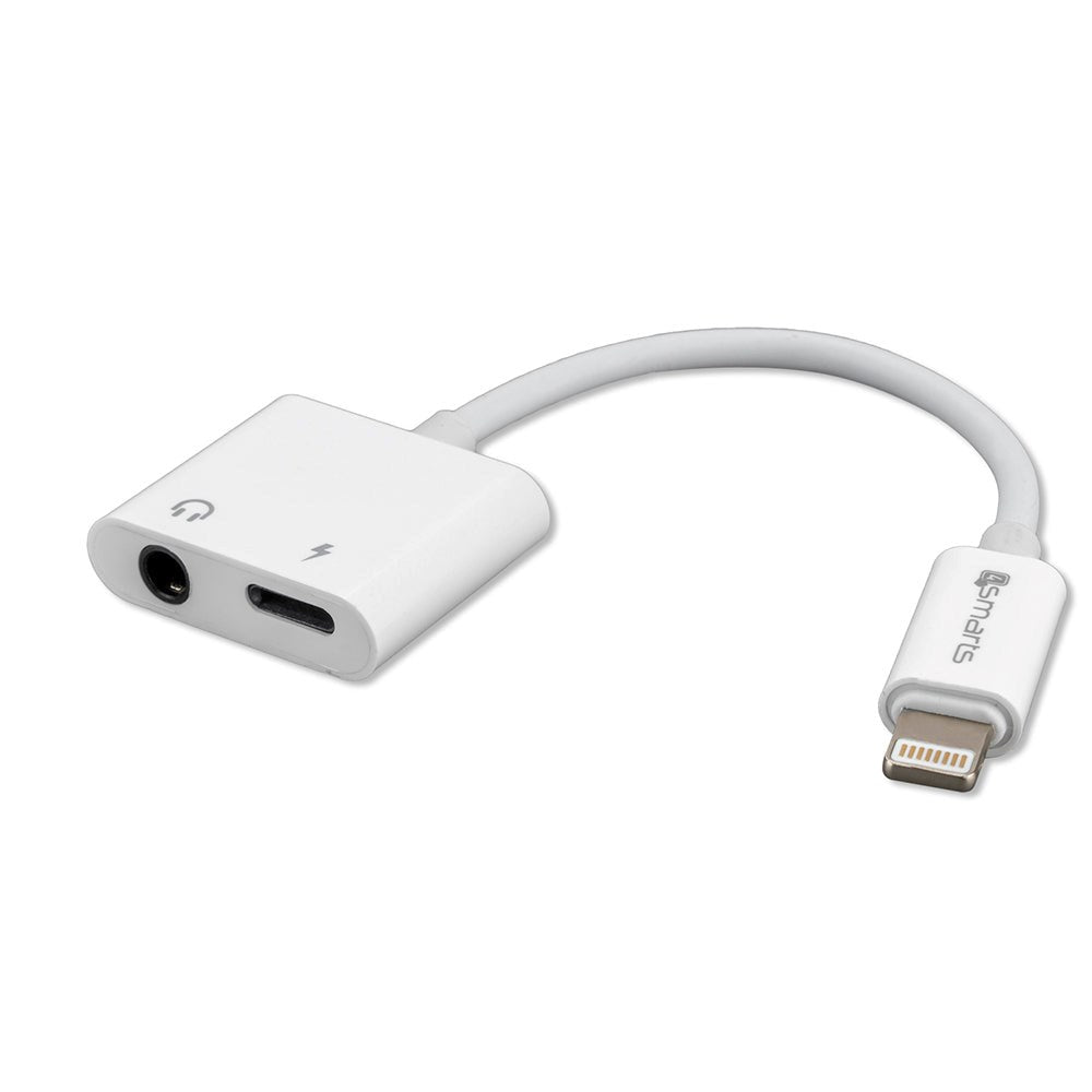 4smarts SoundSplit 6,5 cm Lightning To Lighting 3,5 mm Audio Splitter - Hvit