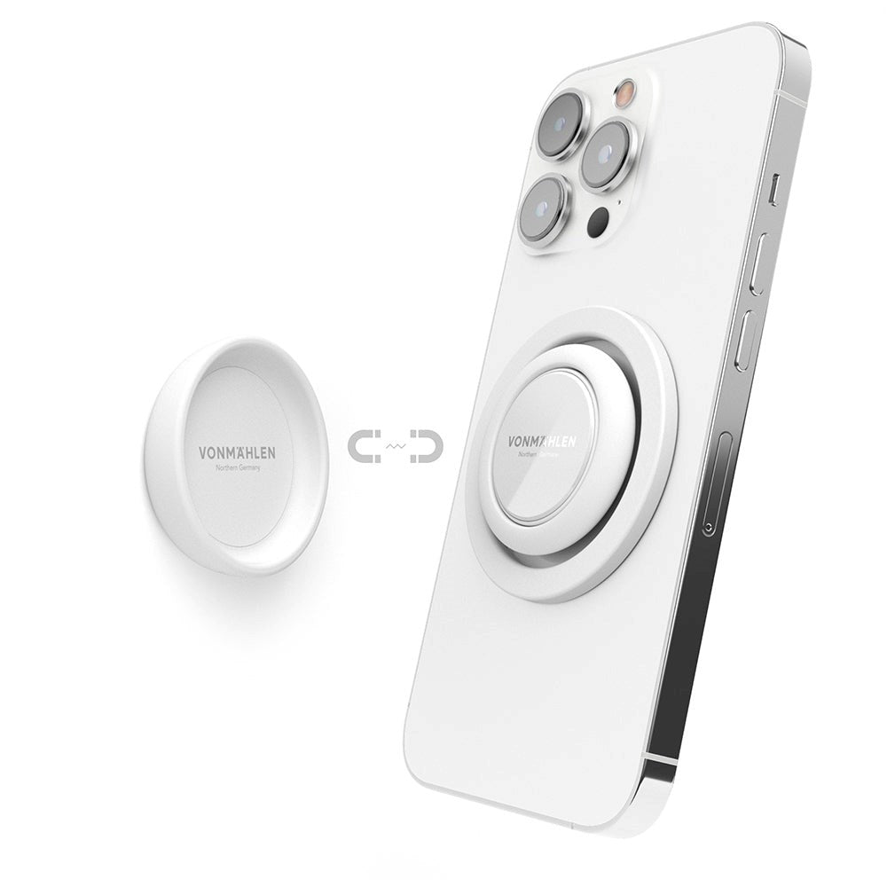 VONMÄHLEN Backflip Mag - Magnetisk telefongrep - MagSafe-kompatibel - Hvit