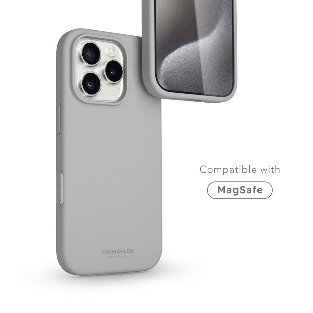 Vonmählen iPhone 16 Pro Max Eco Silikon Bakdeksel - MagSafe-kompatibel - Lysegrå