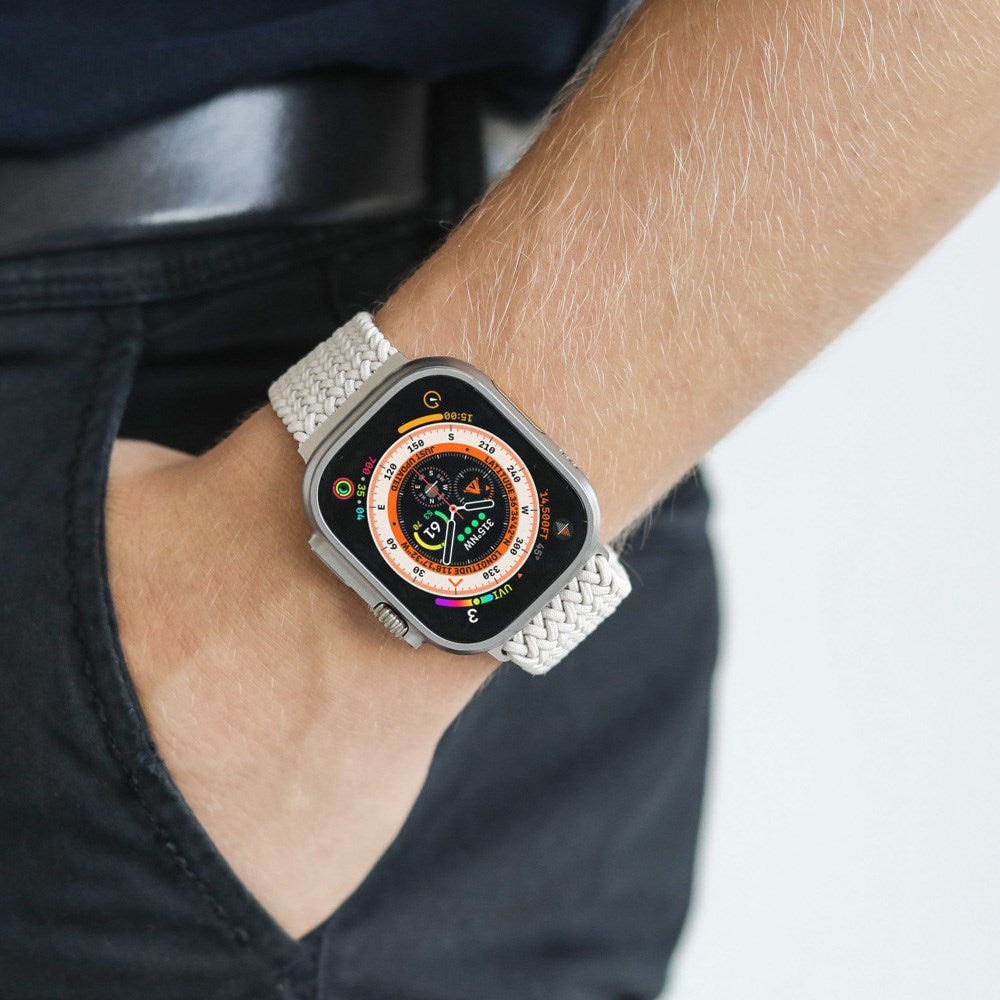 Vonmählen Apple Watch (38/40/SE/41/42 mm) vevd løkke i nylonklokkerem - krem
