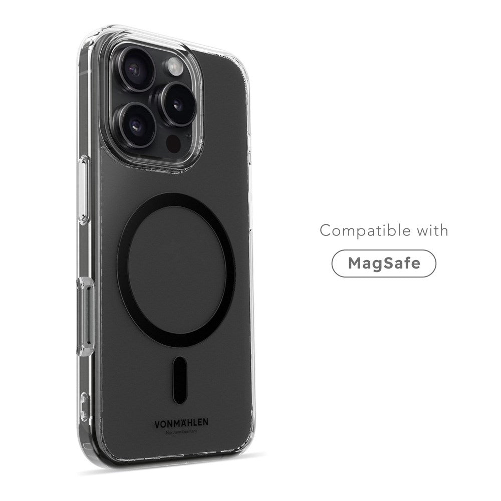 Vonmählen iPhone 16 Transparent Bakdeksel - MagSafe-kompatibel - Svart