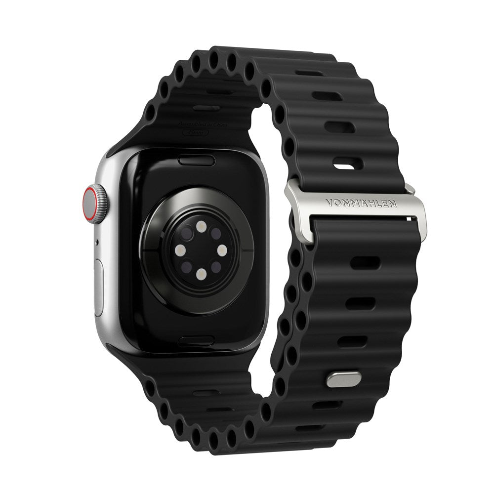 Vonmählen Apple Watch (42/44/SE/45/46/49 mm) Wave Band 2 resirkulert silikonstropp - svart
