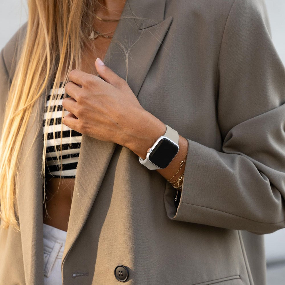 Vonmählen Apple Watch (42/44/SE/45/46/49 mm) Classic Band 2 Resirkulert silikonstropp - grå