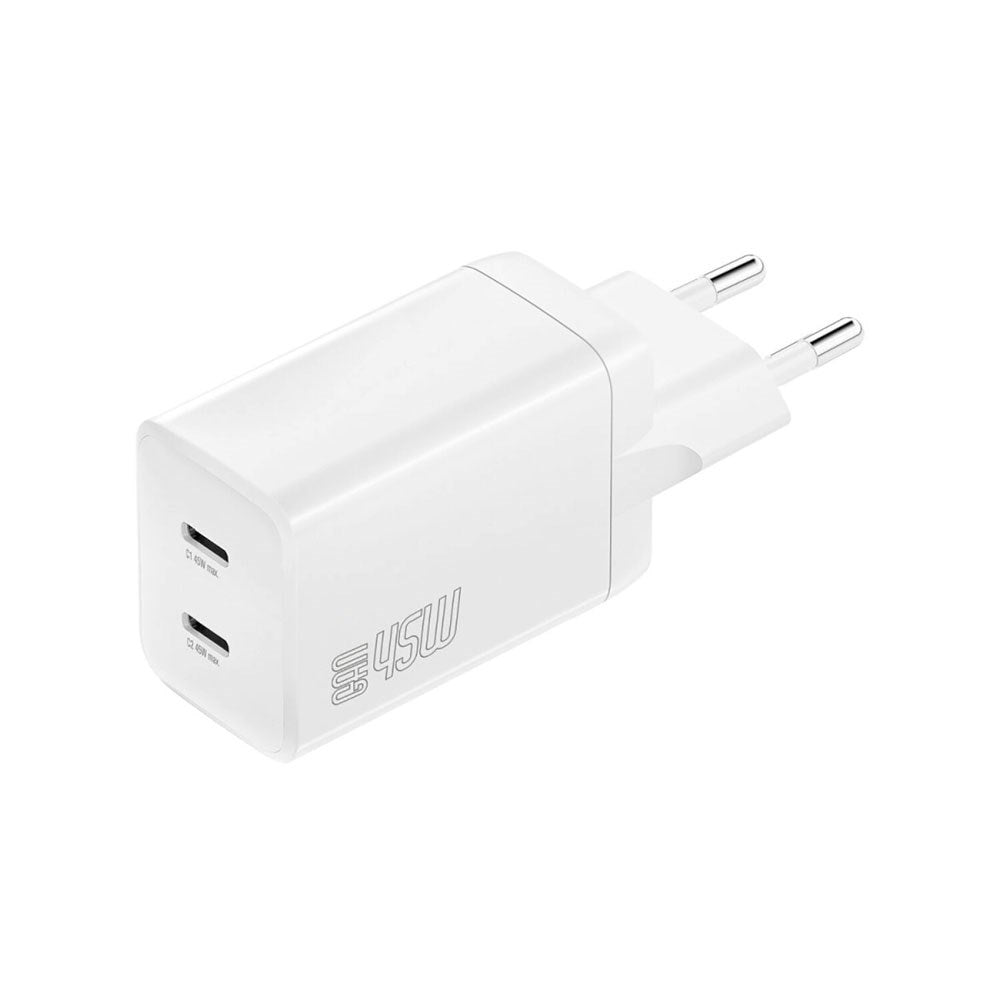 4smarts PDPlug 45W Vægoplader - 2 x USB-C - Hvid