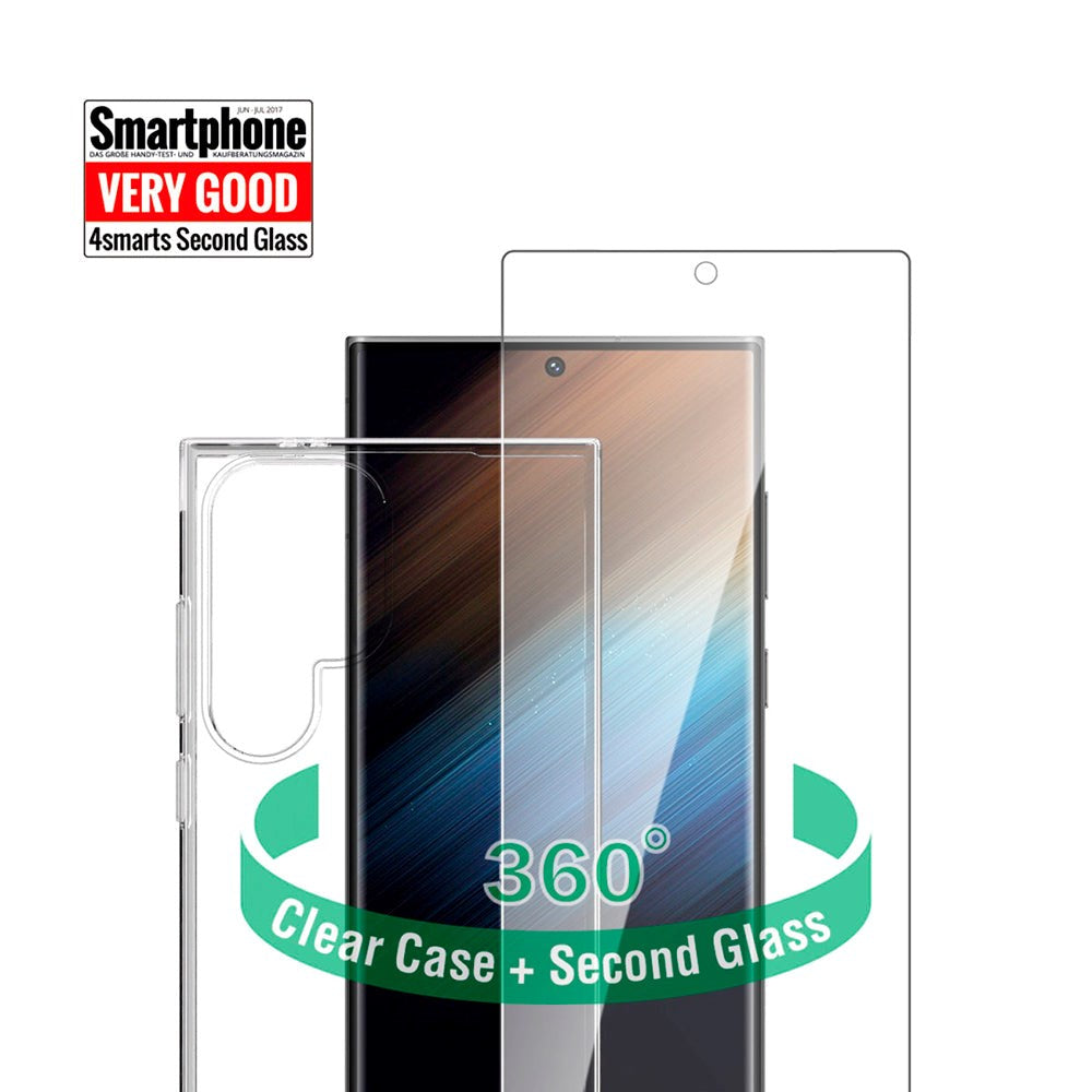 Samsung Galaxy S24 Ultra 4smarts Second Glass X-Pro 360° beskyttelsessett (deksel + herdet glass)