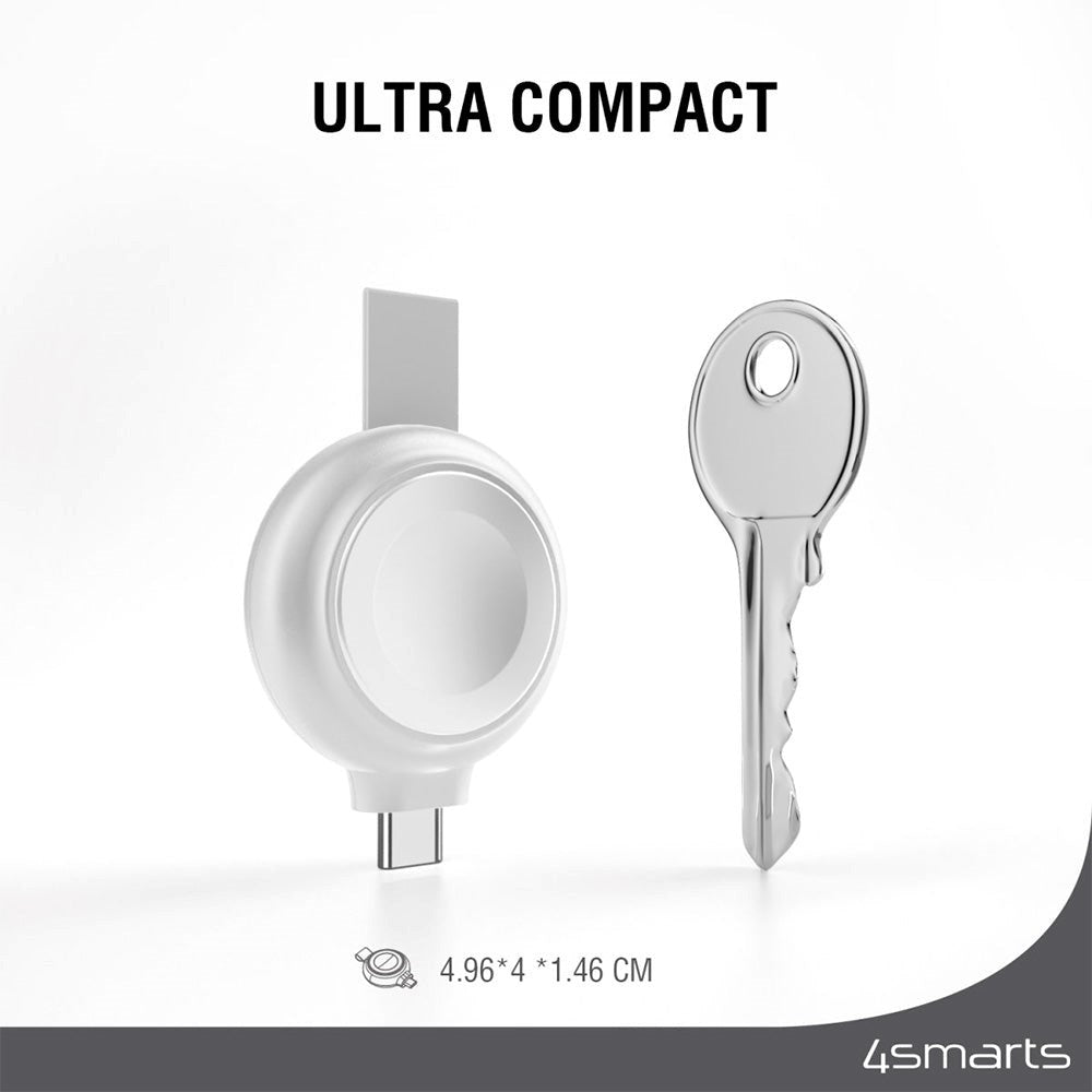 4smarts hurtiglader til Apple Watch - Sølv / Hvit