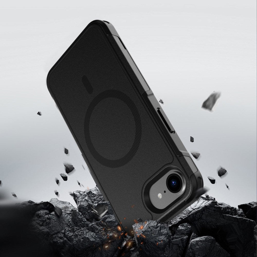 4smarts - iPhone 16e Defend Hybrid Deksel - MagSafe-kompatibel - Svart