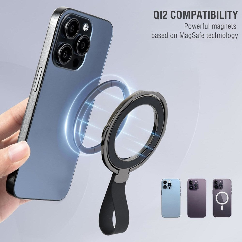 Magnetisk fingerring - 4smarts - MagSafe-kompatibel - 2 stk - Svart / oransje