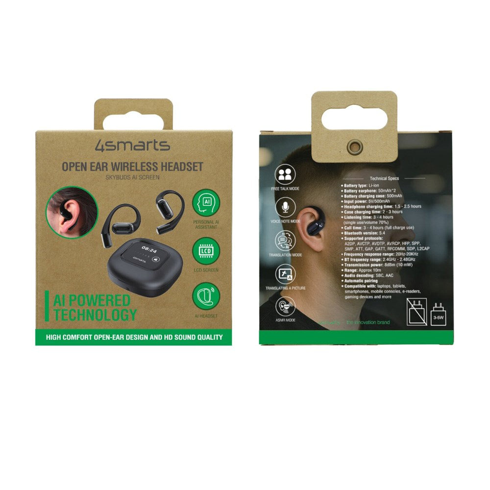 4Smarts Open-Ear True Wireless SkyBuds Høretelefoner - Sort