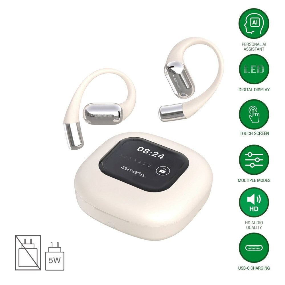 4Smarts Open-Ear True Wireless SkyBuds Høretelefoner - Beige