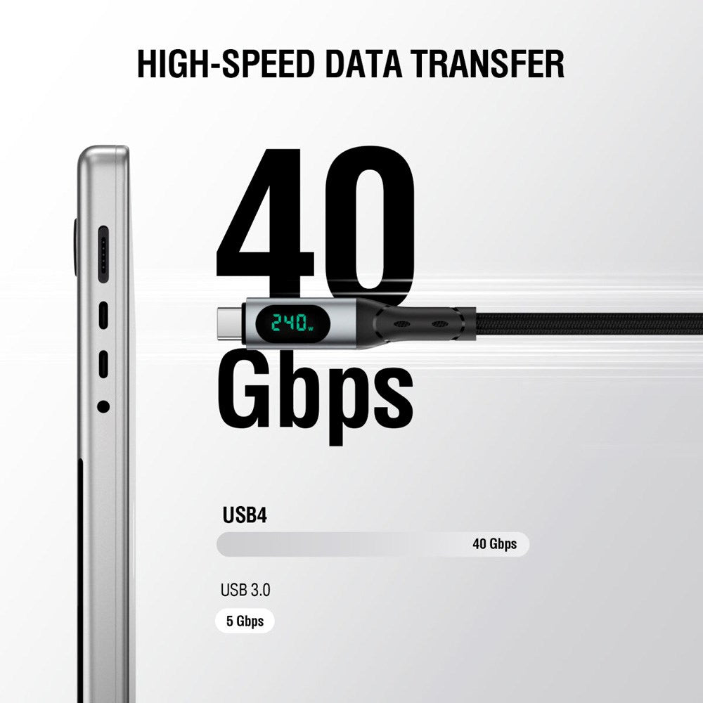 4smarts - DigitCord Enterprise USB-C Kabel 240W - 1.5m - Sort